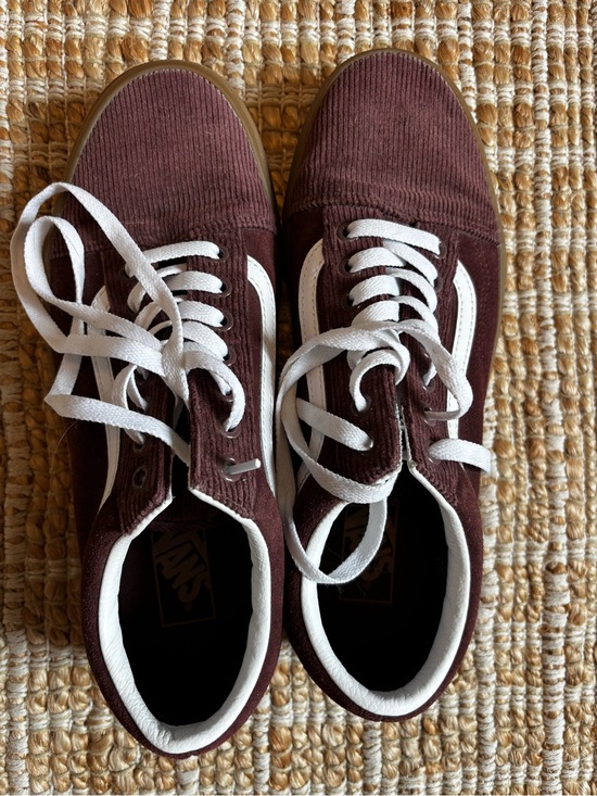 Vans Shoes - Vans Corduroy Maroon and White Low-Top on Skate Shoes
